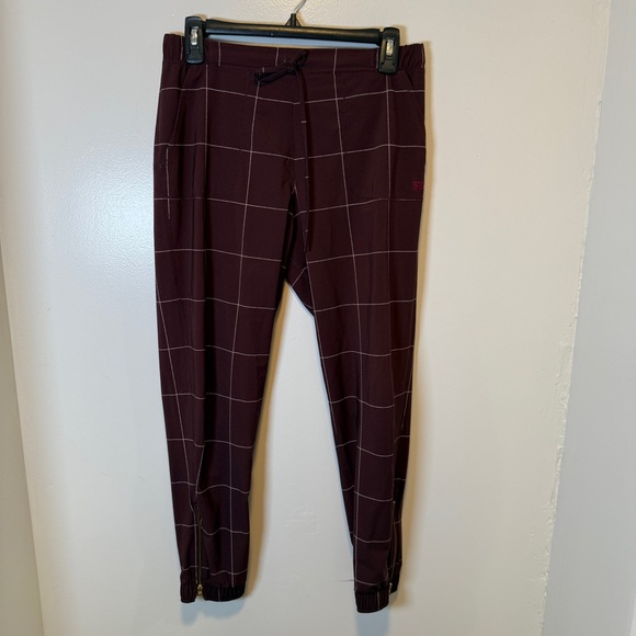 Albion fit Jetsetter joggers maroon windowpane women's size XS - Picture 1 of 4